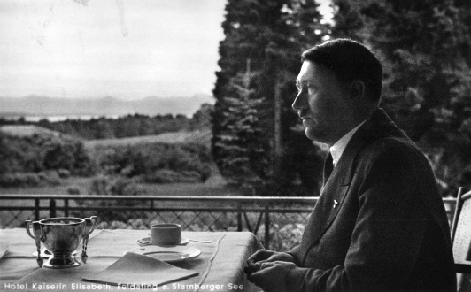 Adofl Hitler during a break at the Starnberger See